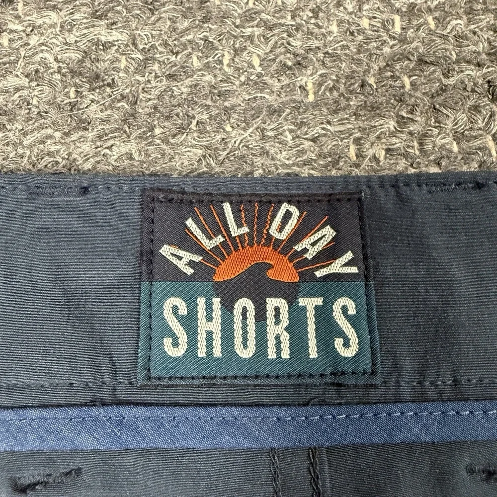 Faherty All Day Chino Shorts Mens 42 Blue Logo Cotton Stretch High Rise Outdoor